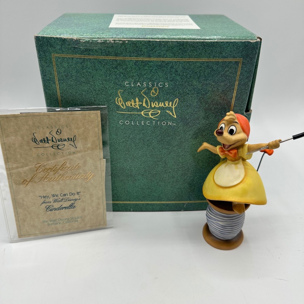 WDCC Disney Cinderella Needle Suzy Mouse Hey We Can Do It Figurine Box & COA